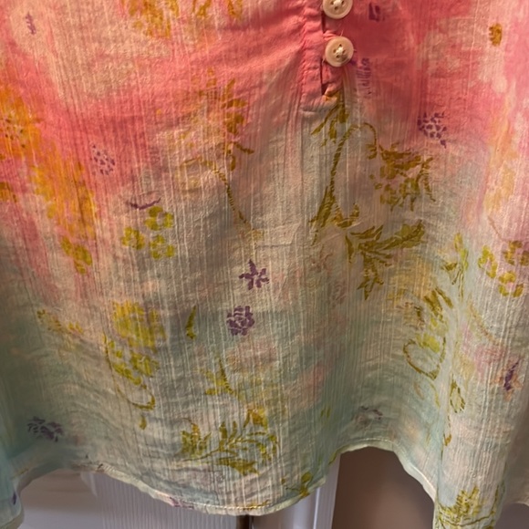 Anthropologie Pilcro Top sz S pink and teal tie dye - Picture 6 of 10